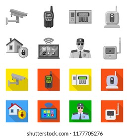 Vector design of office and house symbol. Collection of office and system stock vector illustration.