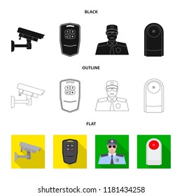 Vector design of office and house symbol. Collection of office and system vector icon for stock.
