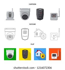 Vector design of office and house symbol. Set of office and system stock vector illustration.