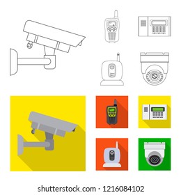 Vector design of office and house symbol. Collection of office and system vector icon for stock.