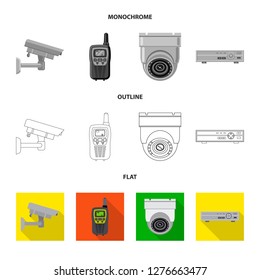 Vector design of office and house symbol. Set of office and system stock symbol for web.