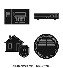Vector design of office and house symbol. Collection of office and system stock symbol for web.