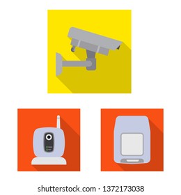 Vector design of office and house symbol. Set of office and system stock vector illustration.