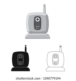 Vector design of office and house symbol. Collection of office and system stock symbol for web.