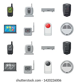 Vector design of office and house symbol. Set of office and system stock vector illustration.
