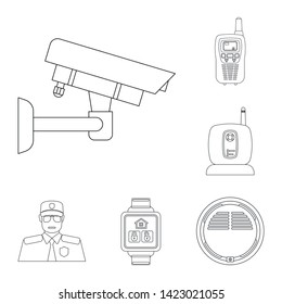 Vector design of office and house symbol. Set of office and system stock vector illustration.