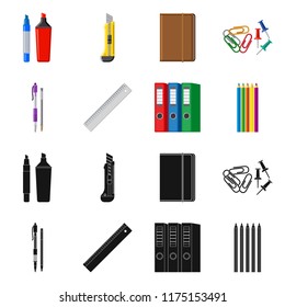 Vector design of office and supply icon. Set of office and school stock vector illustration.
