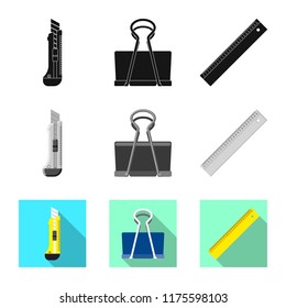 Vector design of office and supply icon. Collection of office and school vector icon for stock.