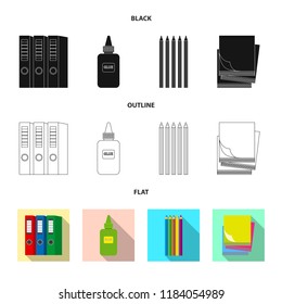 Vector design of office and supply icon. Set of office and school vector icon for stock.