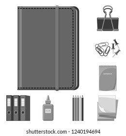 Vector design of office and supply icon. Collection of office and school stock symbol for web.