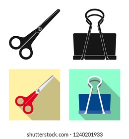 Vector design of office and supply icon. Set of office and school stock vector illustration.