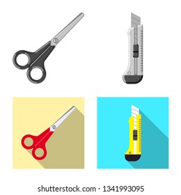 Vector design of office and supply icon. Set of office and school vector icon for stock.