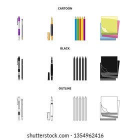 Vector design of office and supply icon. Set of office and school vector icon for stock.