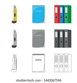 Vector design of office and supply icon. Set of office and school vector icon for stock.