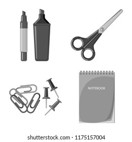 Vector design of office and supply logo. Collection of office and school vector icon for stock.