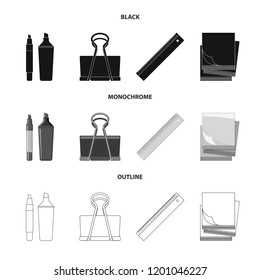 Vector design of office and supply logo. Collection of office and school stock symbol for web.
