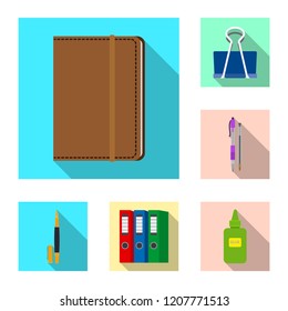 Vector design of office and supply logo. Collection of office and school vector icon for stock.