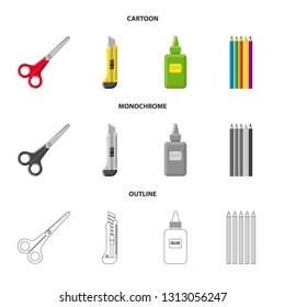 Vector design of office and supply logo. Collection of office and school vector icon for stock.