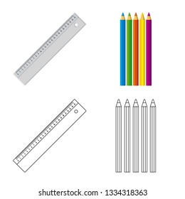 Vector design of office and supply logo. Set of office and school vector icon for stock.