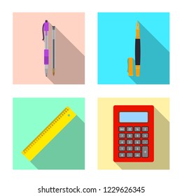 Vector design of office and supply sign. Collection of office and school vector icon for stock.