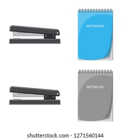 Vector design of office and supply sign. Set of office and school vector icon for stock.