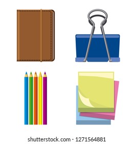 Vector design of office and supply sign. Set of office and school vector icon for stock.