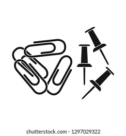 Vector design of office and supply sign. Collection of office and school stock symbol for web.