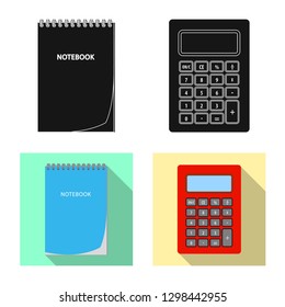 Vector design of office and supply sign. Set of office and school stock symbol for web.