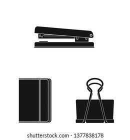 Vector design of office and supply sign. Collection of office and school vector icon for stock.