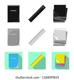 Vector design of office and supply symbol. Collection of office and school stock vector illustration.