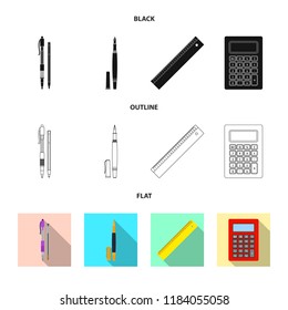 Vector design of office and supply symbol. Collection of office and school stock vector illustration.