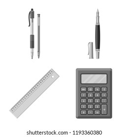 Vector design of office and supply symbol. Collection of office and school vector icon for stock.