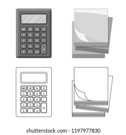 Vector design of office and supply symbol. Collection of office and school vector icon for stock.