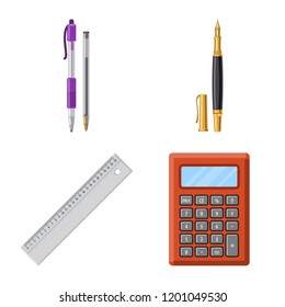 Vector design of office and supply symbol. Collection of office and school stock vector illustration.