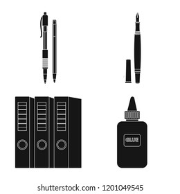 Vector design of office and supply symbol. Collection of office and school stock symbol for web.