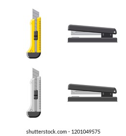Vector design of office and supply symbol. Collection of office and school vector icon for stock.