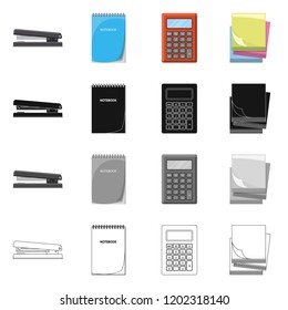 Vector design of office and supply symbol. Collection of office and school stock vector illustration.