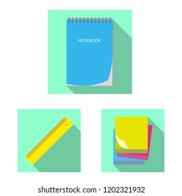 Vector design of office and supply symbol. Set of office and school vector icon for stock.