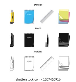 Vector design of office and supply symbol. Set of office and school vector icon for stock.