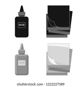 Vector design of office and supply symbol. Set of office and school stock vector illustration.
