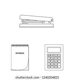 Vector design of office and supply symbol. Collection of office and school stock vector illustration.