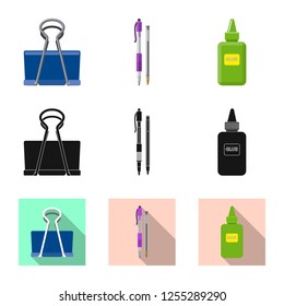 Vector design of office and supply symbol. Collection of office and school stock vector illustration.