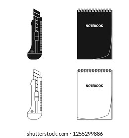 Vector design of office and supply symbol. Collection of office and school vector icon for stock.