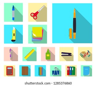 Vector design of office and supply symbol. Set of office and school vector icon for stock.