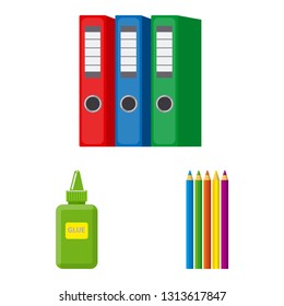 Vector design of office and supply symbol. Collection of office and school vector icon for stock.