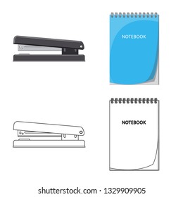 Vector design of office and supply symbol. Set of office and school vector icon for stock.