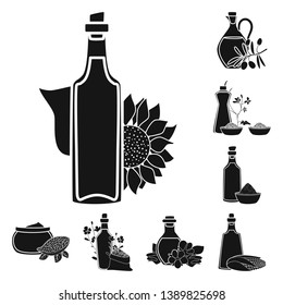 Vector design of oil and agriculture icon. Set of oil and glass  stock symbol for web.