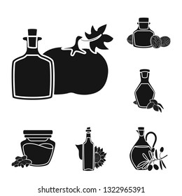 Vector design of oil and agriculture symbol. Collection of oil and glass  vector icon for stock.