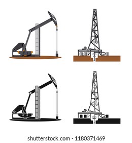 Vector design of oil and gas icon. Set of oil and petrol stock symbol for web.
