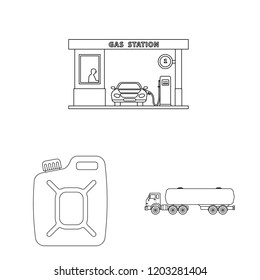 Vector design of oil and gas icon. Collection of oil and petrol stock vector illustration.